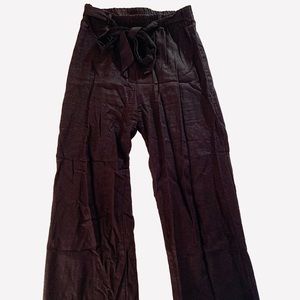 Women’s Small Black Linen Tie Pants